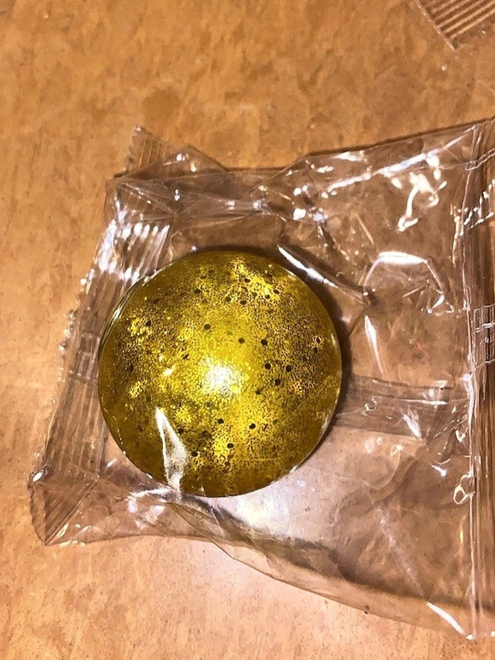 Gold Glitter Filled Mini Squishy Ball